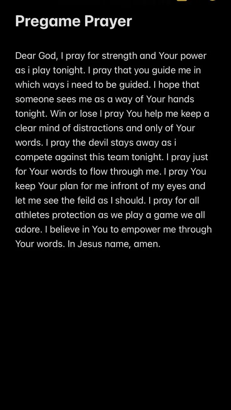 Pregame Prayer